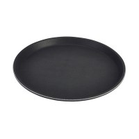 BLACK Non-Slip Round Tray 